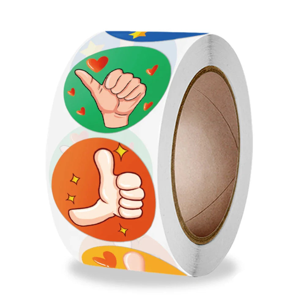 100-500pcs Encouragement Reward Stickers Thumbs Up Rewarded Kids School Kindergarten Children Scrapbook Stationery Sticker (ONLINE ORDER ONLY)