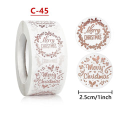 50-500pc Luxury Rose Gold Merry Christmas Stickers Self-adhesive Holiday Stickers For Christmas Decors Wedding Party Cards Label (ONLINE ORDER ONLY)