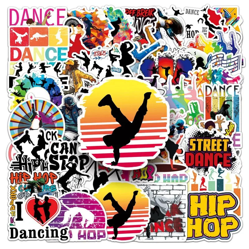 50pcs Dance Cartoon Stickers for Laptop, Phone, Car, Scooter, Suitcase, Water Bottle, Stationery, Fridge (ONLINE ORDER ONLY)