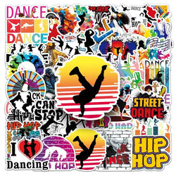 50pcs Dance Cartoon Stickers for Laptop, Phone, Car, Scooter, Suitcase, Water Bottle, Stationery, Fridge (ONLINE ORDER ONLY)