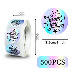 500pcs 1" Laser Thank You Stickers for Small Business, Adhesive Labels for Boutiques & Wrapping Supplies (ONLINE ORDER ONLY)