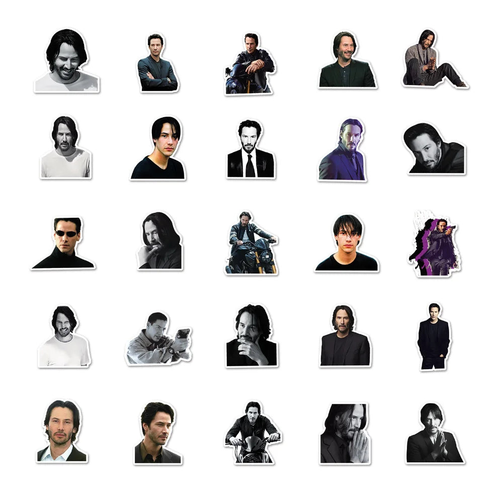 10/50PCS Keanu Reeves Through the Years Sticker Packs (ONLINE ORDER ONLY)