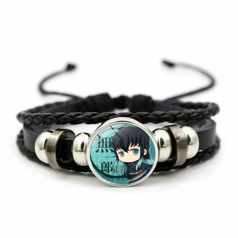 Demon Slayer Bracelet: Tanjiro & Nezuko Leather Charm (ONLINE ORDER ONLY)
