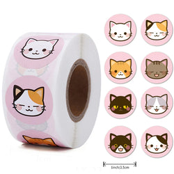 500pcs/Roll Cartoon Animal Stickers Anime Round Seal Diy Laptop Decals Stickers Cute Book Children Reward Kids Toy Gift (ONLINE ORDER ONLY)