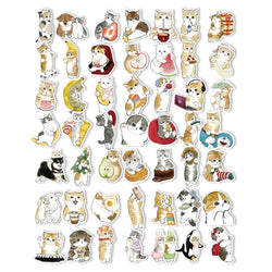 10/30/50PCS Kawaii Cartoon Cat Stickers Funny Cute Decals Decoration For Kids DIY Toys Phone Stationary Guitar Suitcase Sticker (ONLINE ORDER ONLY)