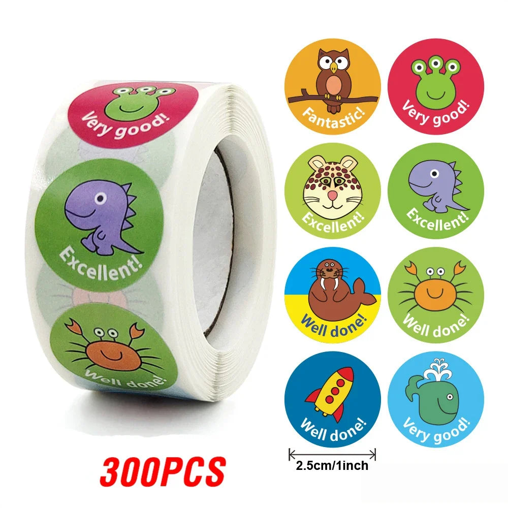 100-500pcs Cute Sticker for Kids Animals Face Reward Sticker for Classroom Teacher Supplies Motivational Scrapbooking (ONLINE ORDER ONLY)