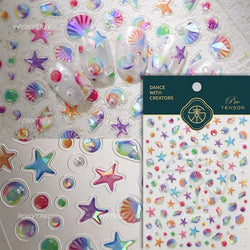 Lotus Flower Leaf Goldfish Ripple Wavelet Water Droplet Lotus Pond Brocaded Carp Self Adhesive Nail Art Stickers Manicure Decals (Online Order Only)