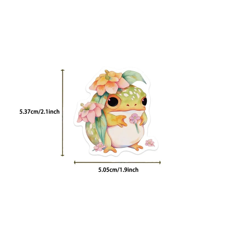 10/30/50PCS Cute Frog PVC Sticky Sticker Aesthetic DIY Korean Stationery Decoration Scrapbooking School Supplies for Kids (ONLINE ORDER ONLY)