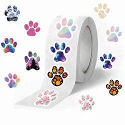 500pcs/Roll Creative Dog Paw Stickers Children Learning Reward Stationery Sticker Fashion Office School Decoration Seal Stickers (Online Order Only)