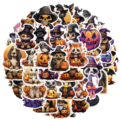 Halloween Animal Pumpkin Stickers Decals Kids DIY Scrapbook Laptop Guitar (Online Order Only)