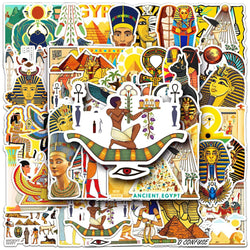 10/30/50PCS Cool Art Ancient Egypt Pharaoh Pyramid Cartoon Stickers Skateboard Laptop Phone Bike Car Waterproof Sticker Kid Toy (ONLINE ORDER ONLY)