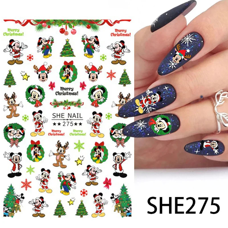 1PCS Disney Mickey Series Nail Stickers Cute 3D Minnie Nail Decorations Valentine's Day Christmas Self-Adhesive Nail Supplies *& (ONLINE ORDER ONLY)