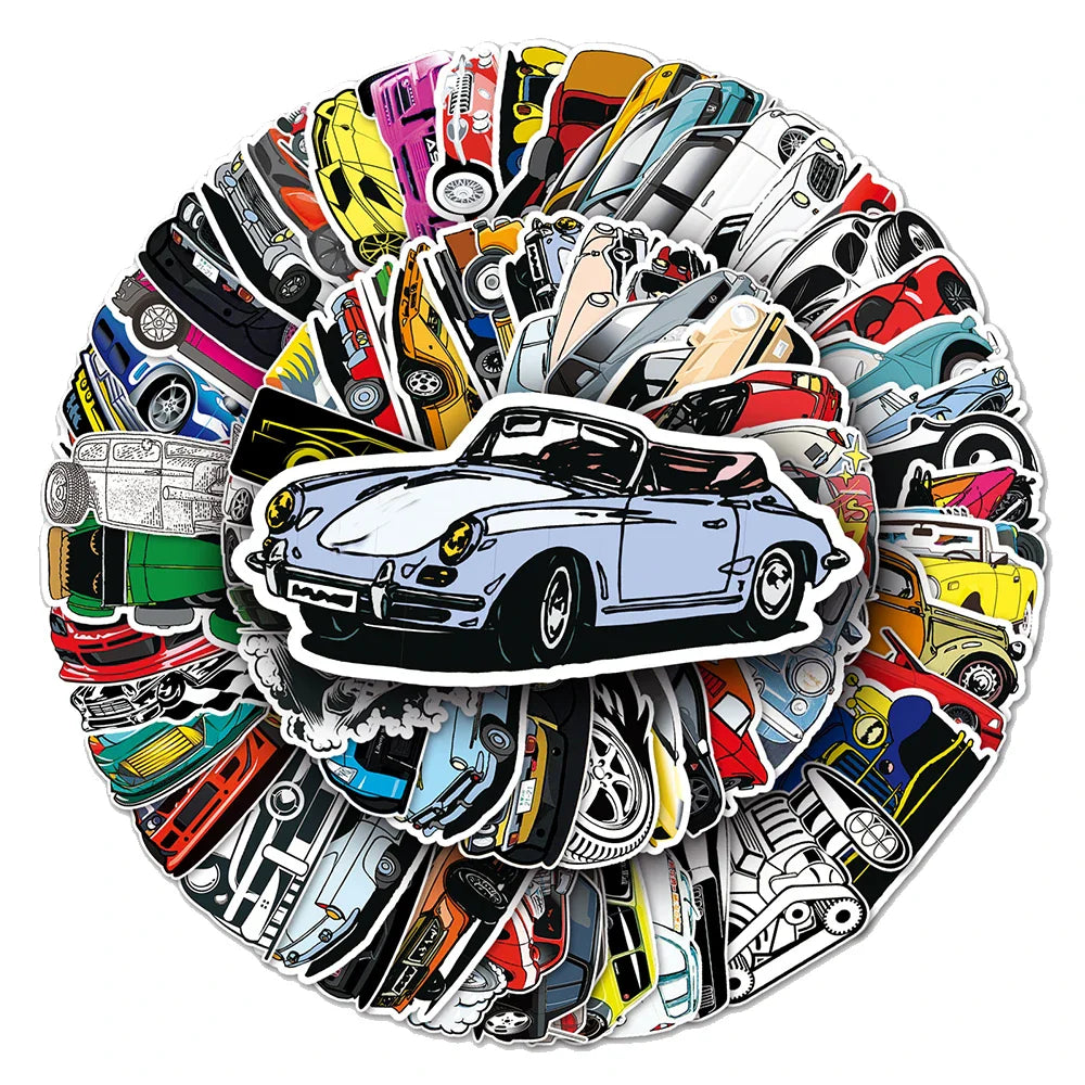 10/30/50/112pcs JDM Racing Car Stickers Waterproof Decals Laptop Skateboard Motorcycle Car Phone Luggage Cool Sticker Kids Toys (Online Order Only)
