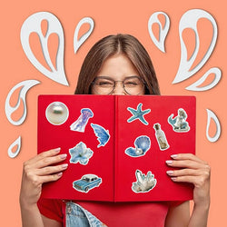 50pcs Silver Blue Sea Ins Sticker Waterproof Graffiti Cartoon Stickers For Luggage Laptop Guitar Phone Skateboard Vinyl Decals (Online Order Only)