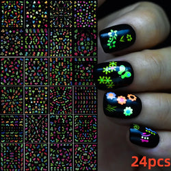 30Sheet 3D Glitter Christmas Nail Art Stickers Santa Claus Snowflake Elk Christmas Tree Design Nail Decals Cartoon Nail Supplies (Online Order Only)