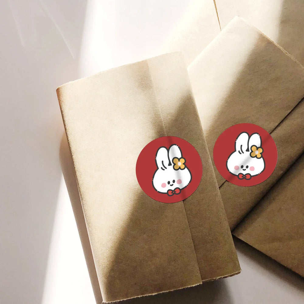 100-500pcs Round Cute Cartoon Rabbit Stickers Children Stationery Reward Stickers Gift Package Sealing Decor Labels (ONLINE ORDER ONLY)