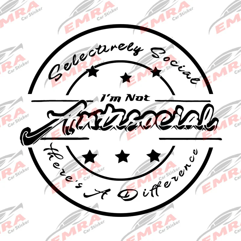 Antisocial Roundness for Car Sticker Individuation Decoration Windshield Rear External Accessories Waterproof Pvc Vinyl Decals (ONLINE ORDER ONLY)