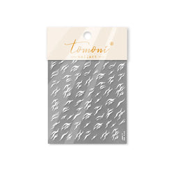 Chic Halo Dyeing Zebra Stripes Tender Black White Line Design Crescent Moon Arc Adhesive Nail Art Sticker Relief Manicure Decals (Online Order Only)