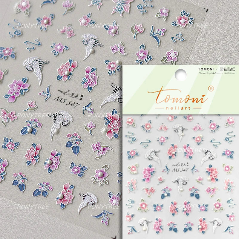 White Pink Baby Child Angel Wing Heart Bowknot Leaves Key Star Cupid's Arrow Archery Adhesive Nail Art Stickers Manicure Decals (ONLINE ORDER ONLY)