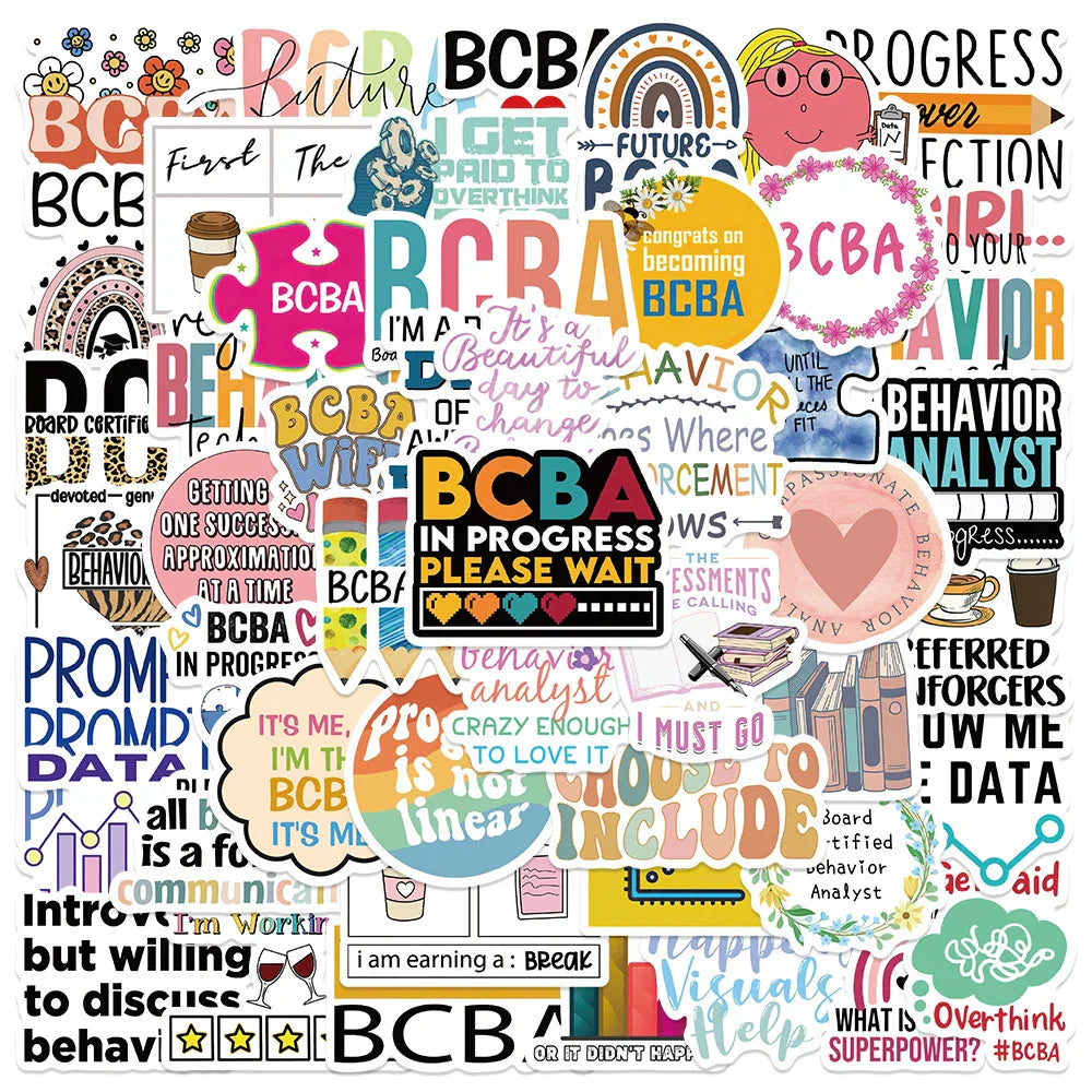 50PCS BCBA Stickers Cartoon Decals for Car, Guitar, Laptop, Scrapbook, Diary (Online Order Only)