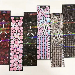 Korean Ins Dark Skull Love Key Chain Sticker Scrapbooking Photo Frame Handmade Stationery Decorative Kawaii Stickers Art Supply (ONLINE ORDER ONLY)