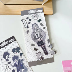 Korean Ins Cute Comics School Girl Boy Stickers Diary Scrapbooking DIY Album Decoration Sticker Personalized Kawaii Stationery (ONLINE ORDER ONLY)