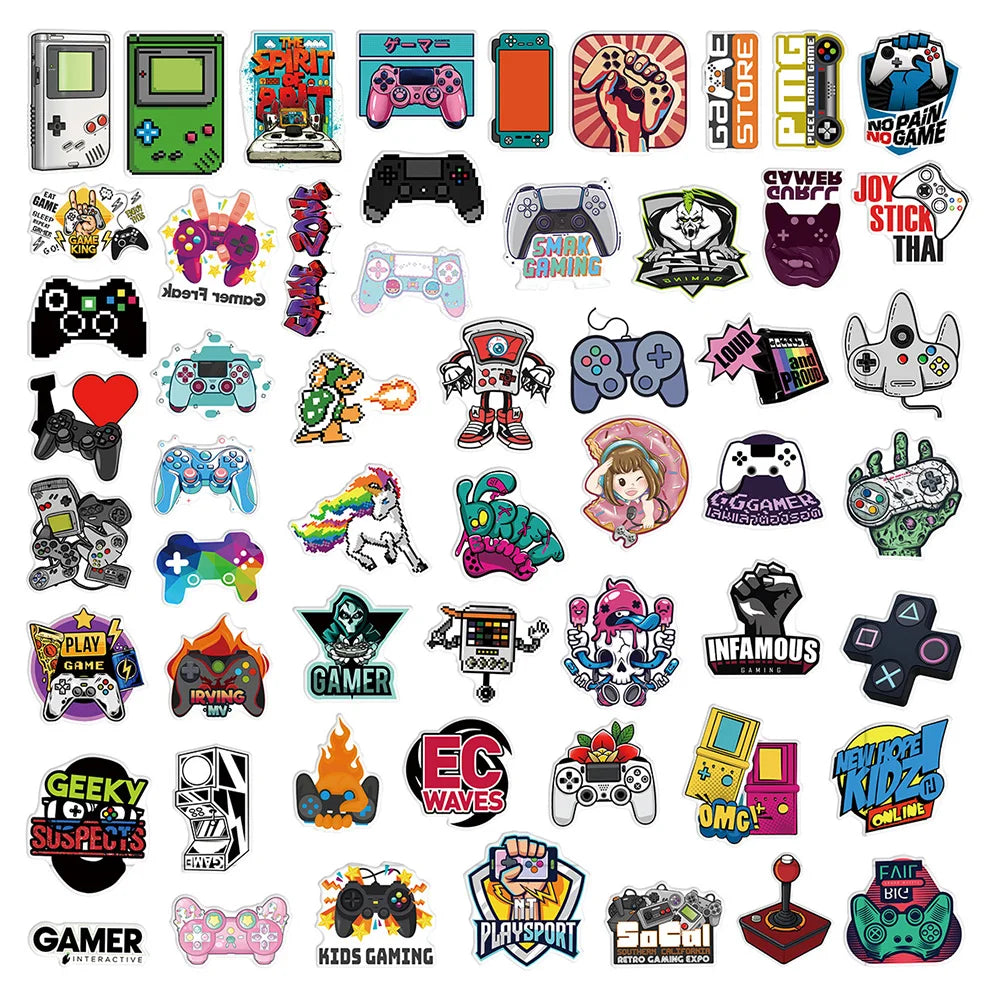 10/30/50pcs Cool Vintage Video Game Stickers Decal Skateboard Laptop Phone Bike Car Funny Waterproof Sticker Kids Classic Toys (ONLINE ORDER ONLY)