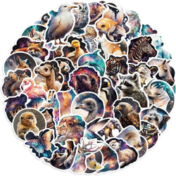 10/50pcs Cute Dreamy Starry Animal Stickers Kawaii Cartoon Graffiti Sticker Phone DIY Water Bottle Luggage Decals for Kids Toy (Online Order Only)