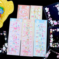 1pcs Cute Rabbit Laser Stickers Art Decorative Material Label Hand Account DIY Album Scrapbooking Sticker Kawaii Stationery (Online Order Only)