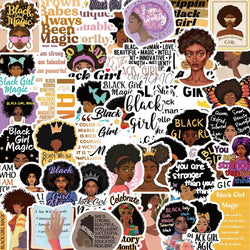 50 Black Girl Magic Affirmation Stickers Waterproof Decals for Laptop, Water Bottle, Phone, Guitar (Online Order Only)
