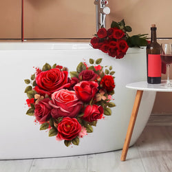 New Red Heart Flowers Wall Stickers Romantic Flowers Home Decor for Bedroom Living Room Toilet DIY Vinyl Waterproof Wall Decals (ONLINE ORDER ONLY)