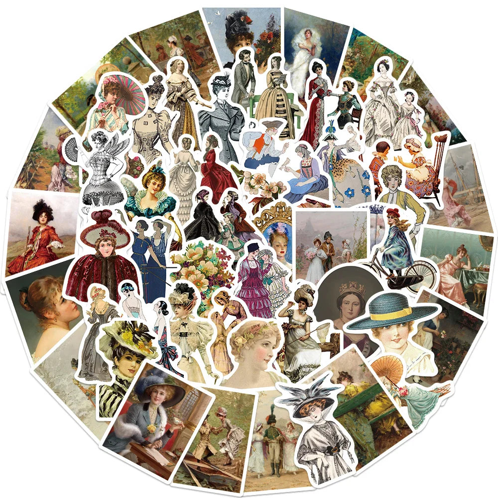 Victorian Retro Palace Style Waterproof PVC Stickers for Phone, Laptop, Scrapbook, Guitar (Online Order Only)