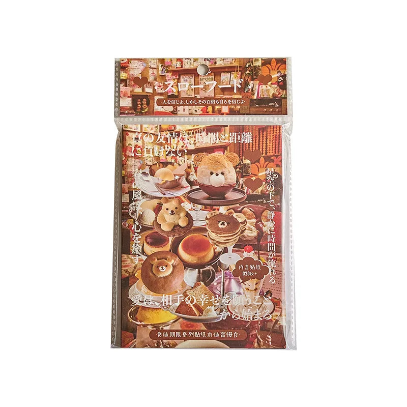 20 Sheets Japanese Retro Dessert Cut Film Sticker Book Y2K Sticker Journal Handbook Scrapbooking Kawaii Decoration Sticker Gift (ONLINE ORDER ONLY)