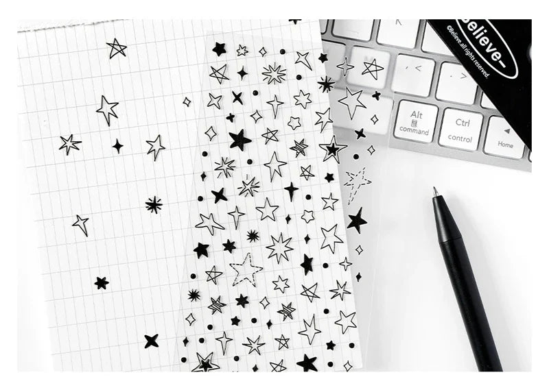 1Pc New Cute Star Resin Stickers Idol Card Deco Scrapbook DIY Material Girls Nails Decoration Stationery Stickers (ONLINE ORDER ONLY)
