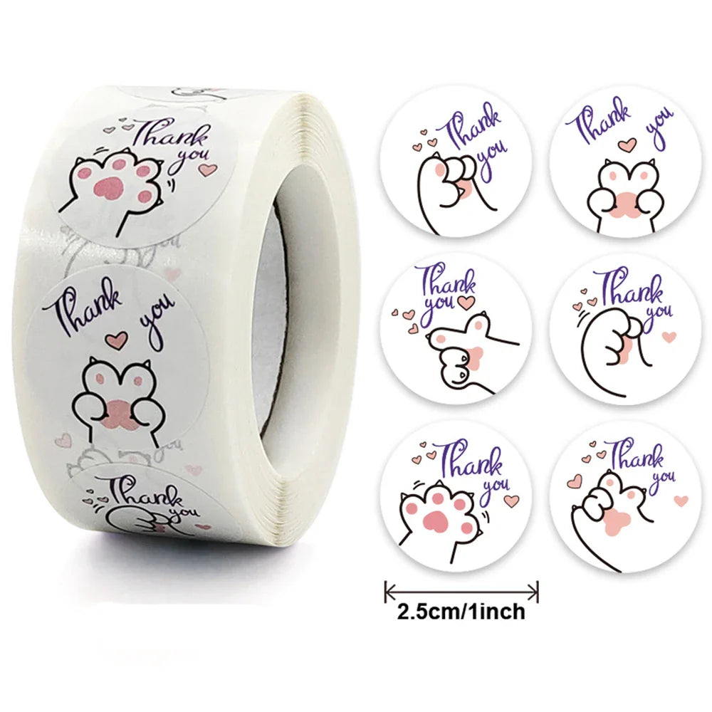 100-500pcs 1 inch Cat Sticker kids Reward Sticker Gift Decoration Label Teacher Encouragement Student Stationery Stickers (ONLINE ORDER ONLY)