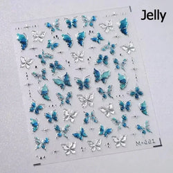 Delicate Tender Purple Butterfly Seal Pattern Insect Shiny Golden Stroke Nail Art Decoration Sticker Dressy Laser Manicure Decal (ONLINE ORDER ONLY)