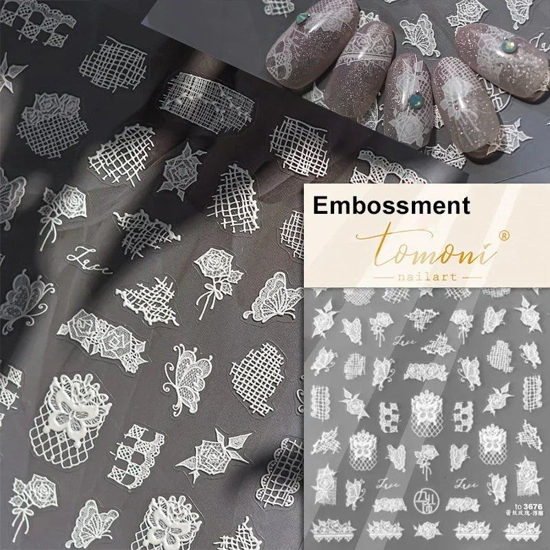Charming Geometric Black Khaki Brown Grid Houndstooth Snowflake Flat Chic  Adhesive Nail Art Decoration Stickers Manicure Decals (Online Order Only)