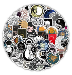 Sun Moon Gothic Cartoon Stickers - DIY Scrapbook Laptop Car Decals (ONLINE ORDER ONLY)