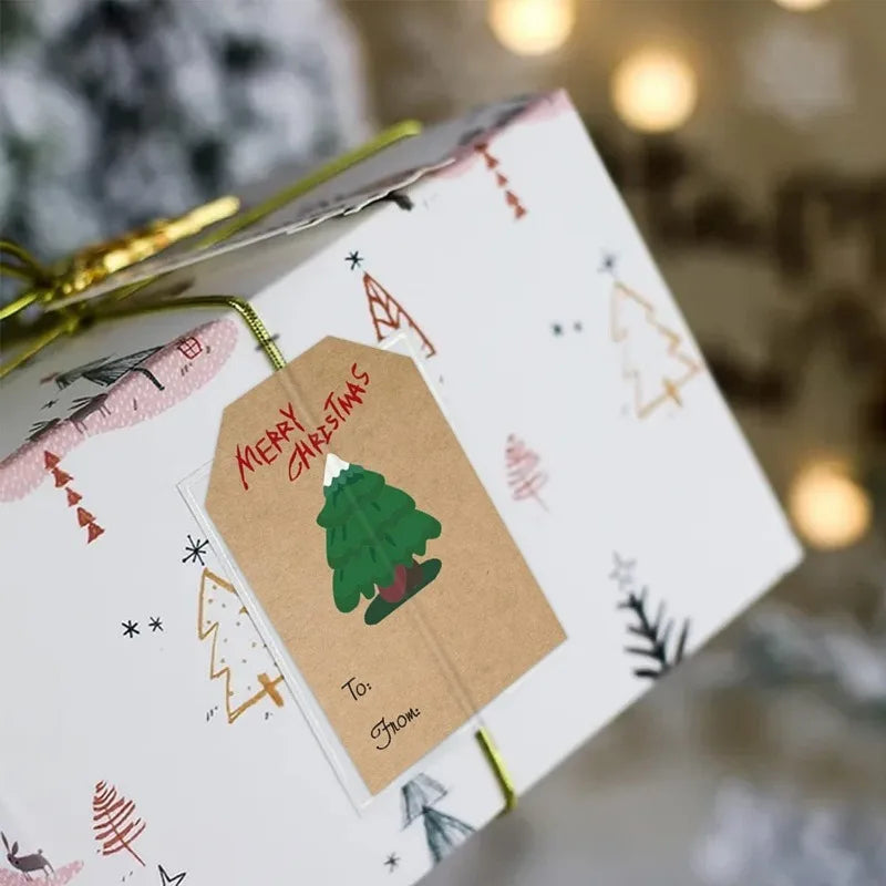 250PCS Christmas Gift Tag Stickers Self-Adhesive for Christmas Presents Labels Sticker Snowmen Xmas Tree Deer Holiday Gift (ONLINE ORDER ONLY)