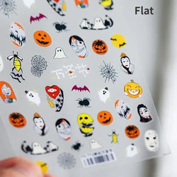 Gothic Dark Spider Butterfly Cross Flame Wings Halloween Horror Rose Flower Rabbit Pumpkin Bear Nail Art Stickers Manicure Decal (ONLINE ORDER ONLY)