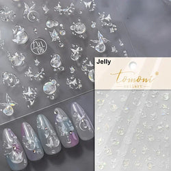 Dreamy Chic Butterfly Flower Bowknot Square Rhinestone Crystal 5D Self Adhesive Nail Art Stickers Fantasy Shiny Manicure Decals (ONLINE ORDER ONLY)