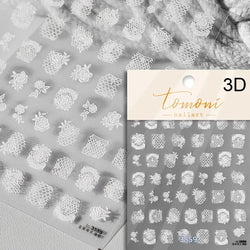 French Style Geometric Black White Square Grid Rhombus Stripe 3D Self Adhesive Nail Art Stickers Shiny Rhinestone Manicure Decal (ONLINE ORDER ONLY)