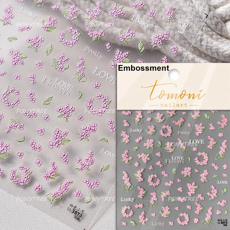 Graceful Peach Blossom Blessing Sachet Pretty Buckle Tassels Pendant Antique Radiant Adhesive Nail Art Stickers Manicure Decals (ONLINE ORDER ONLY)