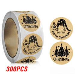 100-500pcs Brown Christmas Labels Sealing Sticker Aesthetic Kraft Paper Thank You Stationery Supply Decorative Scrapbook (ONLINE ORDER ONLY)