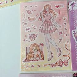 INS Sweet Candy Girl Stickers Diary Scrapbooking DIY Album Decoration Sticker Aesthetic Personalized Kawaii Stationery (ONLINE ORDER ONLY)