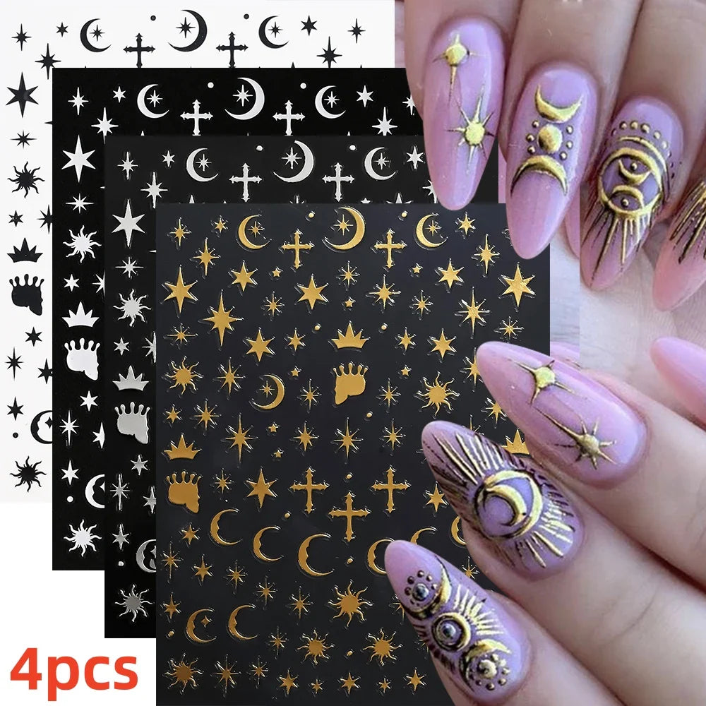 5/8Pcs 3D Hawaiian Flowers Nail Art Stickers Summer Decors with Tropical Leaves Slider Vibrant Pink & White Flowers for Parties* (ONLINE ORDER ONLY)