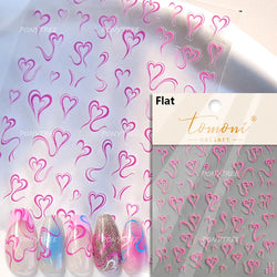 Line Love Heart Arc French Romantic Curve Punk Attitudinal Hollow Geometric Figure Adhesive Nail Art Stickers Manicure Decals (Online Order Only)