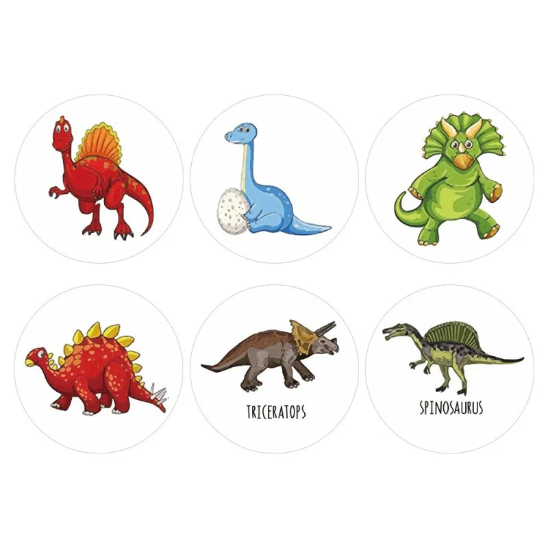 500PCS Children's Cartoon Stickers Little Dinosaur Pattern Kids Stationery Supplies School Teacher Supplies Reward Stickers (Online Order Only)