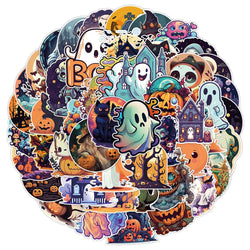 10/50/100/200pcs Cute Cartoon Horror Hallowmas Graffiti Stickers Decals Skateboard Laptop Phone Car Waterproof Sticker Kids Toys (ONLINE ORDER ONLY)