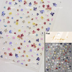 Chic Wild Flower Oil Painting Small Variegated Daisy Peach Blossom Lavender Petal Adhesive Nail Art Stickers Manicure Decals (Online Order Only)